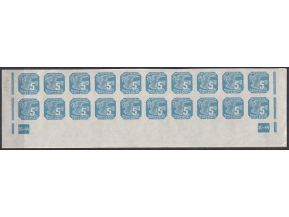 1943, 5h modrá, 20pás s DČ 30-44, Nr.NV11, **