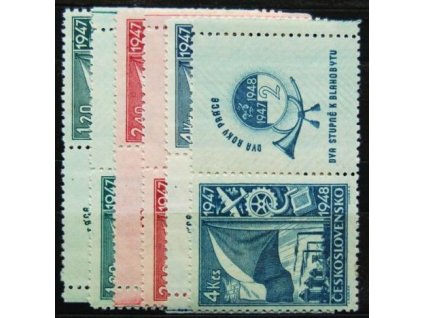 1947, 1.20-4Kčs Dvouletý hospodářský plán, Nr.447-49, KL+KP, **