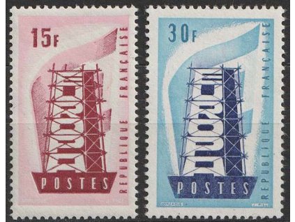 1956, 15-30Fr série Europa, MiNr.1104-5, **