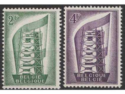 1956, 2-4Fr série Europa, MiNr.1043-44, **