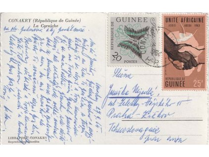 Guinea, 1964, DR Conakry, let. pohlednice zaslaná do ČSSR