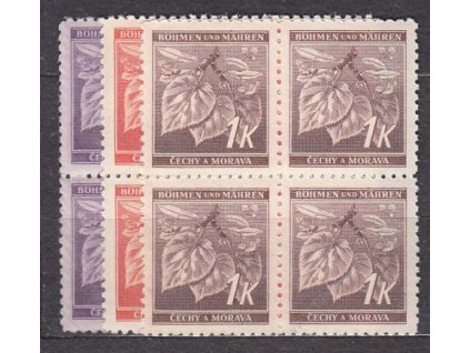 1941, 60h-1K Ratolest II, série, 4bloky, Nr.54-6