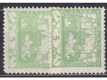 5h světle a tmavě zelená, Řz.11 1/2:10 3/4, Nr.3E,3Ea, **, ilustrační foto