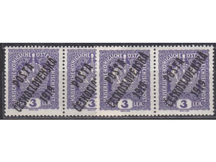 3h Koruna, 2pásky s ST přetisku I+II a II+I, Nr.33, **