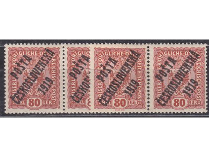 80h Znak, 2pásky s ST přetisku I+II a II+I, Nr.45, **