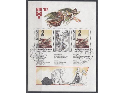 1987, 2Kčs aršík BIB, Nr.A2808, razítkované, denní razítko