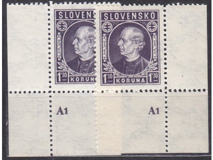 1.30Ks Hlinka, L+P roh. kus s DČ, Nr.33, **, ilustrační foto