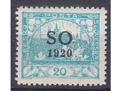 20h modrozelená, ministr. Řz. 11 1/2, Nr.SO6, **, ilustrační foto
