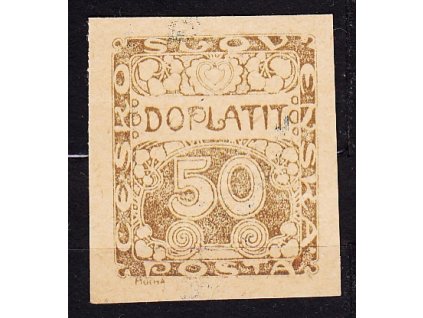 50h hnědočerná, ZT na nahnědlém papíru, Nr.DL8, bez lepu, ilustrační foto
