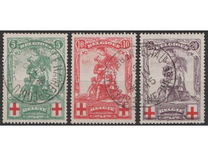 1914, 5-20 C série Červený kříž, MiNr.104-6, razítkované, 10C dv