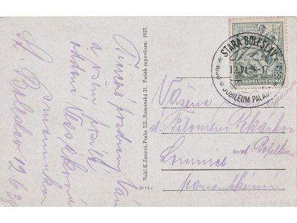 1938, Mladá Boleslav, Jubileum Paladia, pohlednice