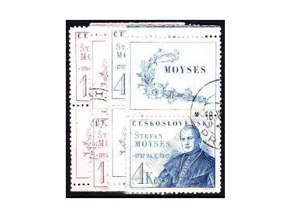1.20-4Kčs Moyses, horní a dolní kupon, Nr.460-1, razítkované, ilustrační foto