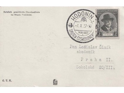 1937, Hodonín, Smutek Československa, pohlednice, prošlé