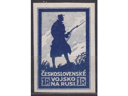 Realizovaný návrh na zn. pro ČSPP na Sibiři v barvě modré bez lepu