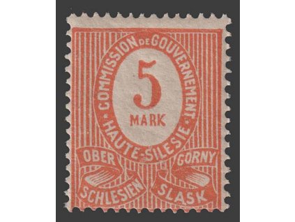 Oberschlesien, 1920, 5 M oranžová, MiNr.9, **