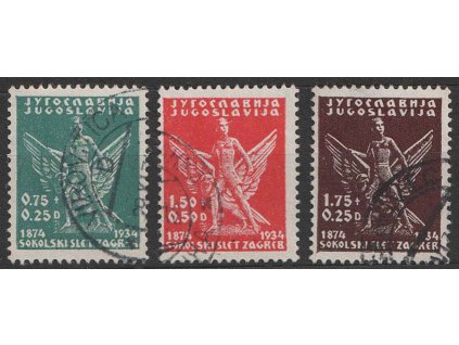 1934, 0.75-1.75Din série Sokol, MiN.275-77, razítkované