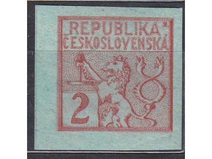 Návrh na čs. kolek 10h v červené barvě na známkovém papíru s lepem, * po nálepce, cca 1920
