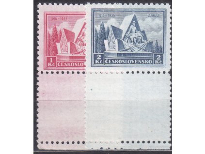 1-2Kč Arras, dolní kupony, Nr.289-290, **, ilustrační foto
