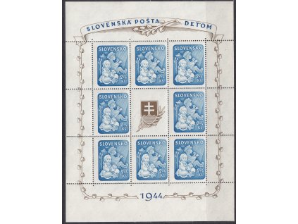 1944, 2Ks Dětem, aršík, Nr.A119, **, ilustrační foto