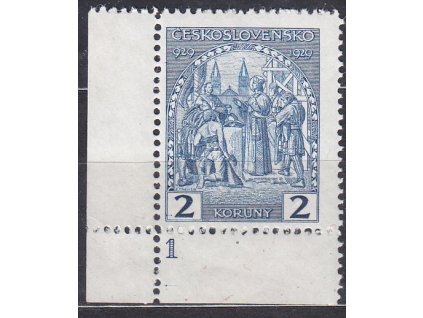2Kč sv. Václav, roh. kus s DČ 1, Nr.245, * po nálepce, ilustrační foto