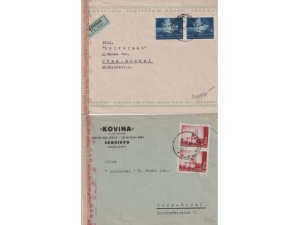 1944, 6 ks dopisů zasl. v roce 1944 do Protektorátu, cenzury