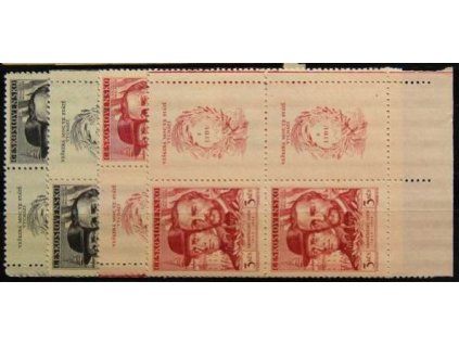 1948, 1.50-3Kčs Kroměřížský sněm, Nr.479-80, roh. 4bloky, **