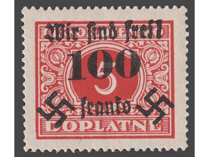 100/5h doplatní, přetisk Wir sind frei!, **