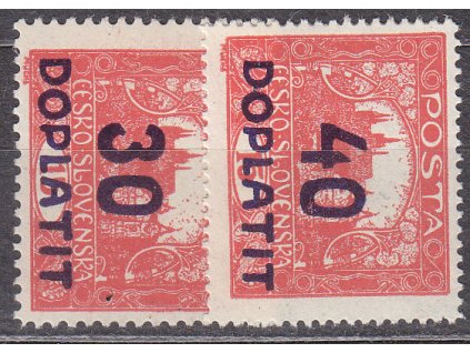1922, 30/15 a 40/15h cihlově červené, zoubkované, nejlevnější varianty, Nr.DL29,30, **, ilustrační foto