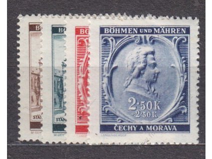 1941, 30h-2.50K Mozart, série, Nr.68-71, **