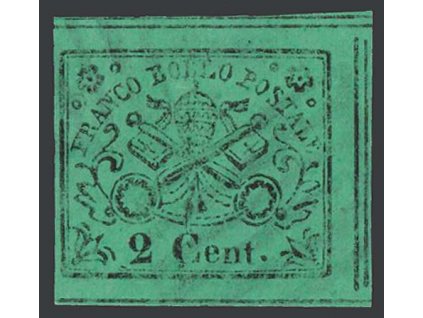 Kirchenstaat, 1867, 2 C Znak, MiNr.12, razítkované