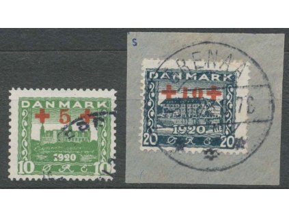 1921, 10-20 Q série Červený kříž, MiNr.116-17, razítkované