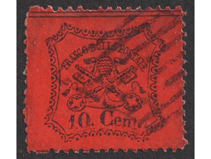 Kirchenstaat, 1867, 10 C Znak, MiNr.15, razítkované