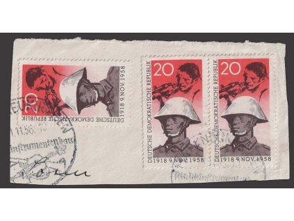 1958, 20 Pf Voják, výstřižek z dopisu, MiNr.662, stopy provozu