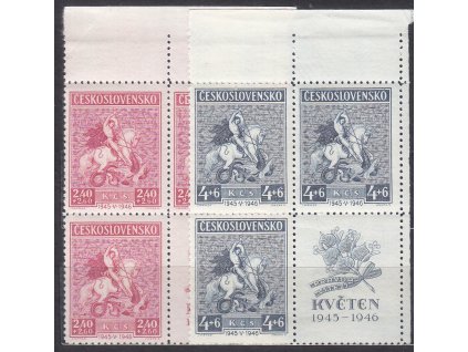 2.40-4Kčs Květen, pravé horní roh. 4bloky, Nr.433-4, **