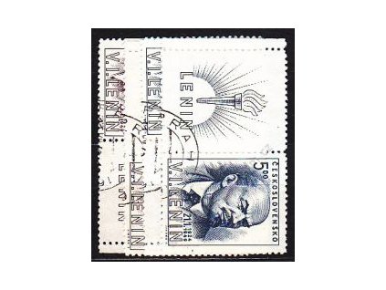 1949, 1.50-5Kčs Lenin, L+P kupon, Nr.498-9, raz.