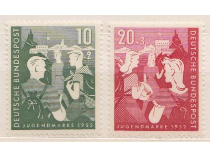 1952, 10-20 Pf série Mládež, MiNr.153-54, **