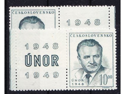 1949, 10Kčs Gottwald, levý a pravý kupon, Nr.501, **