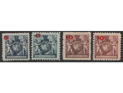 1924, 5-10 Rp dvě série, různá zoubkování, Nr.61-62A,B, **/*