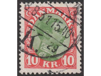 1927, 10 Kr Christian, MiNr.176, razítkované