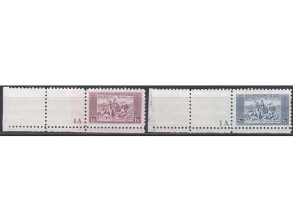 1934, 1-2Kč KDM, levé kupony s DČ 1A, Nr.281-2, **