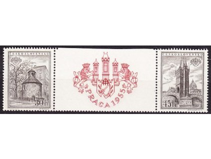 1955, soutisk zn. 30 a 45h z aršíku PRAGA 1955, **