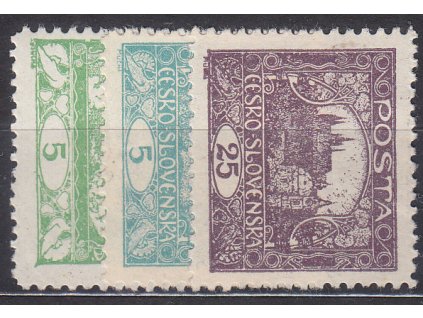 5-25h Hradčany, Řz.11 1/2:10 3/4, Nr.3E,4E,11E, * po nálepce, ilustrační foto