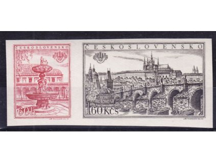 1955, nezoubkovaný soutisk zn. 60h a 1.60Kčs, **