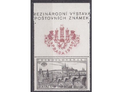 1.60Kčs PRAGA 1955, horní okraj z aršíku, Nr.857A