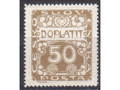 50h hnědoolivová, ministr. Řz.13 3/4, Nr.DL8, **, ilustrační foto
