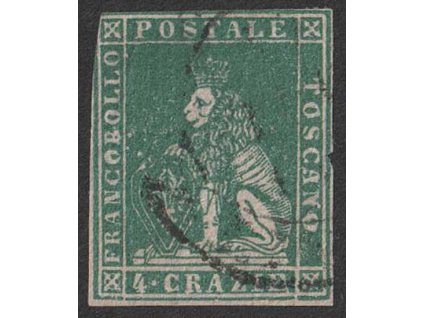 Toskana, 1857, 4 Cr Lev, MiNr.14, razítkované, dv