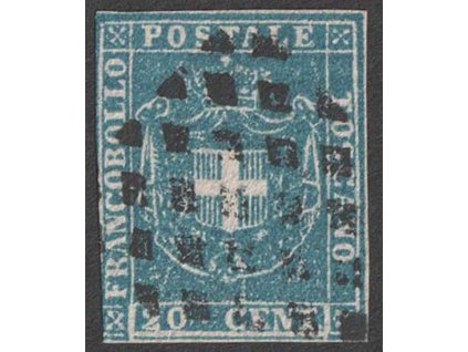 Toskana, 1860, 20 C Znak, kat. MiNr.20a, razítkované