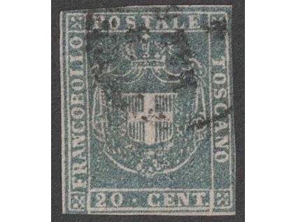 Toskana, 1860, 20 C Znak, MiNr.20b, razítkované