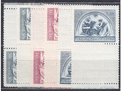 1937, 50-2Kč Dětem, série, kupony na obě strany, Nr.315-17, * po nálepce