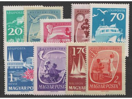 1959, 30f-1.70Ft série Dovolená, MiNr.1609-17, * po nálepce